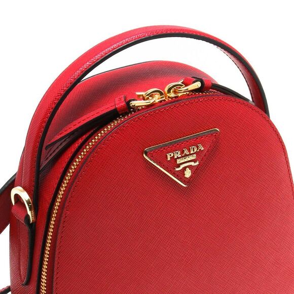 Prada Rucksack Backpack Saffiano Lux Triangular Logo Plate Forco Red - Picture 5 of 7